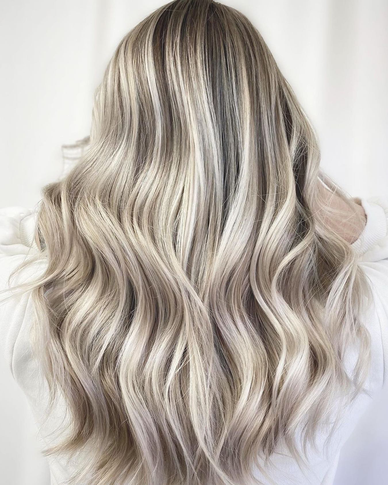 Ash Blonde Highlights on Long Straight Hair