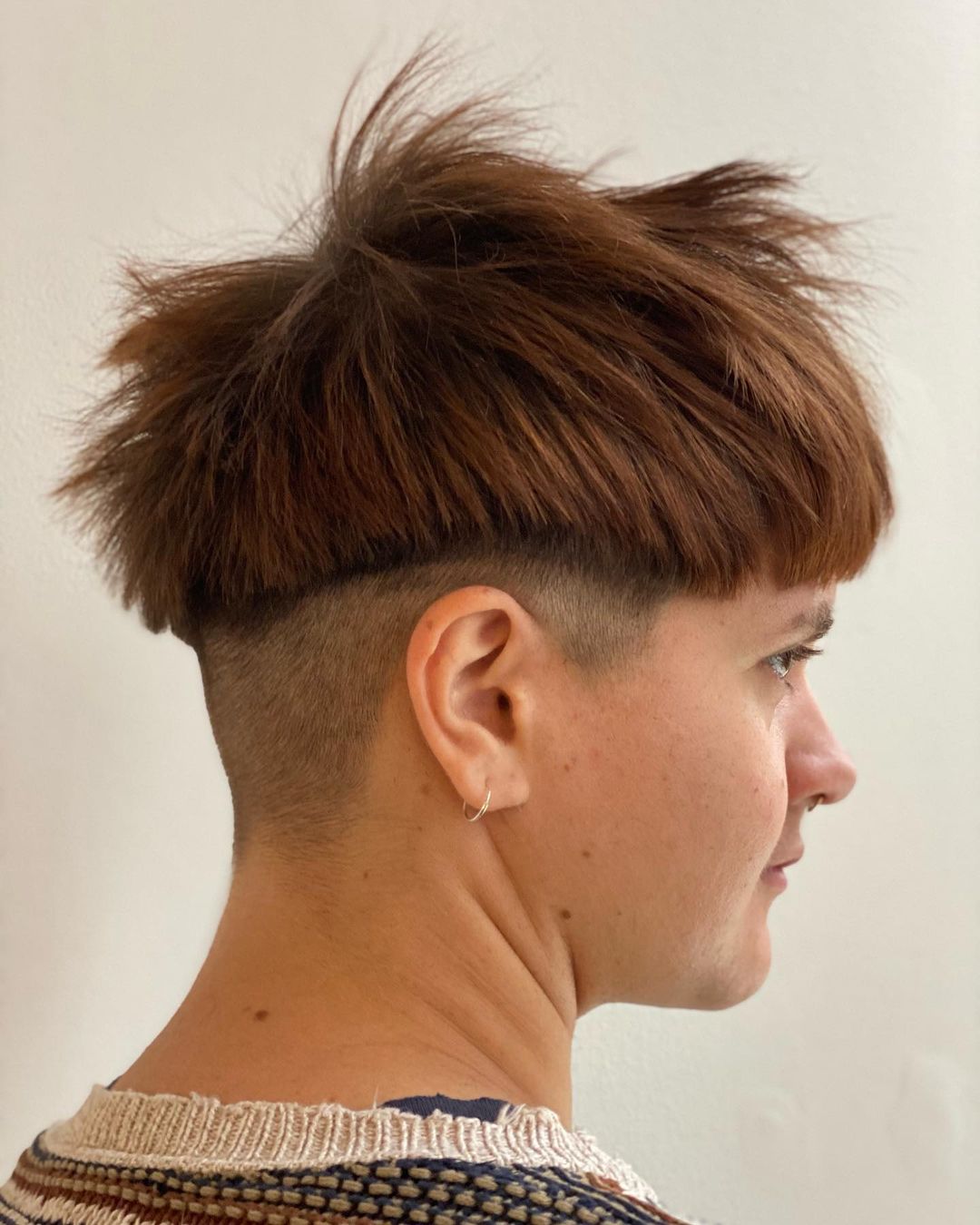 Messy Bowl Cut on Copper Hair