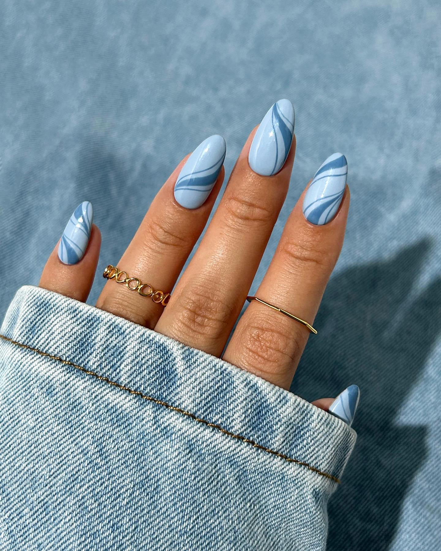 Short Baby Blue Nails