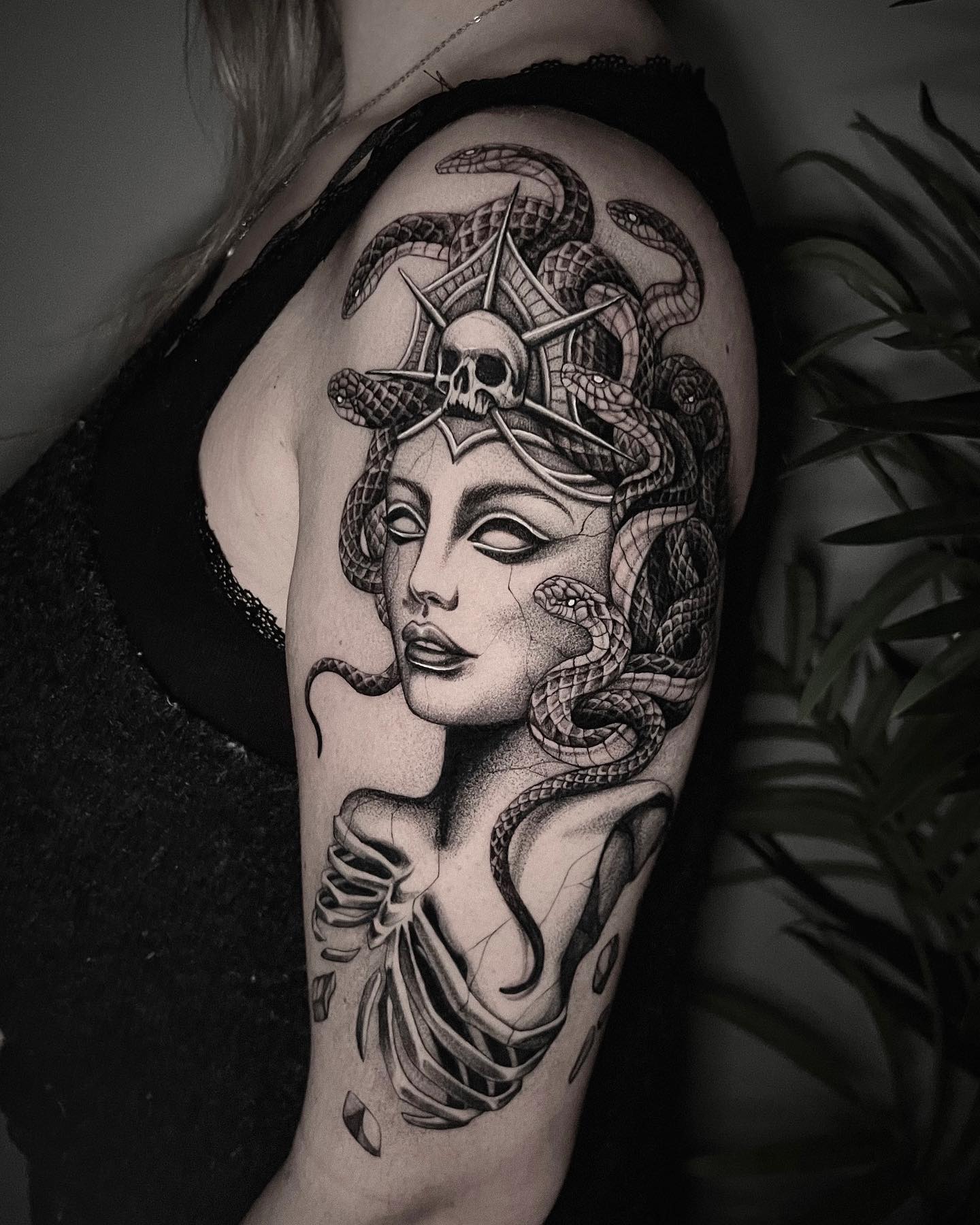 Medusa Skull Tattoo on Amr