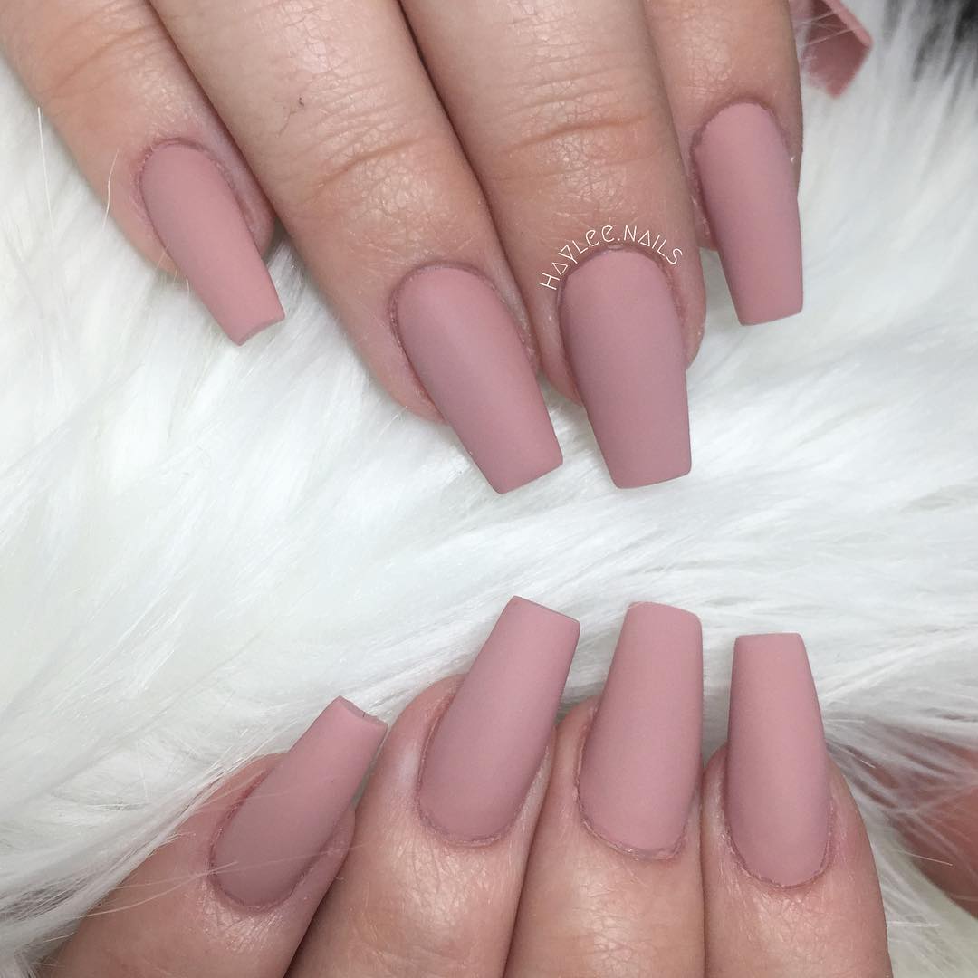 Matte Coffin Nails