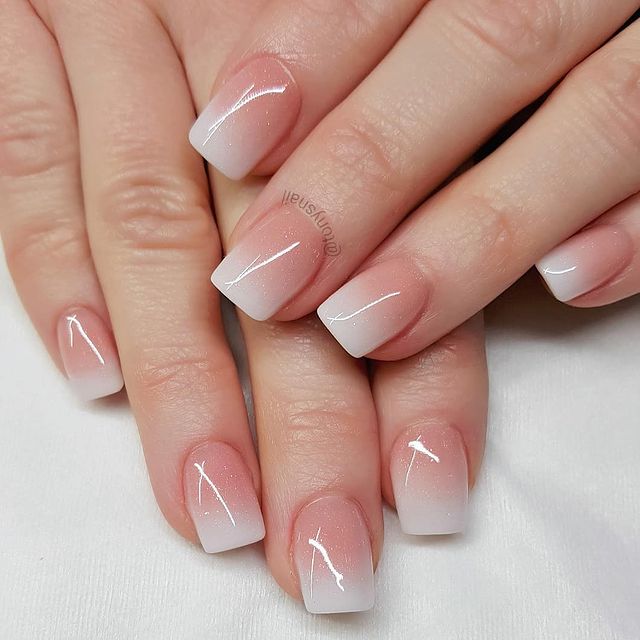 Short Natural Ombre Nails