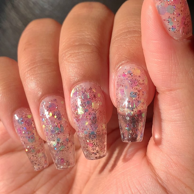 Glitter Coffin Nails