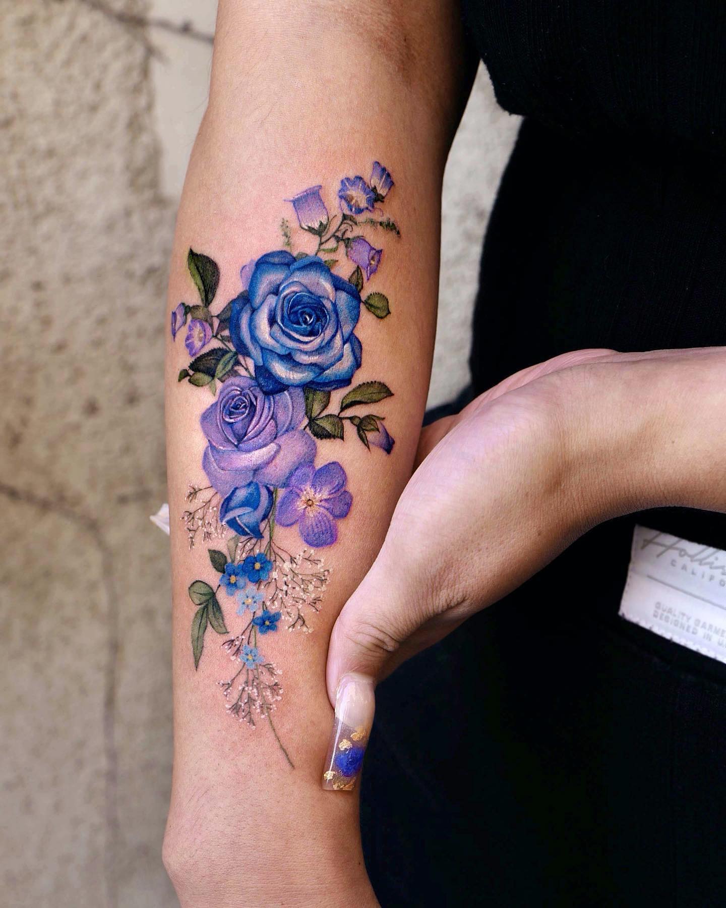 Purple Rose Tattoo on Arm