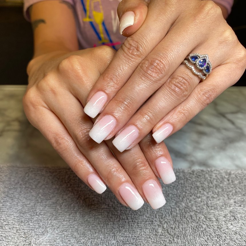 Cute White Ombre Nails