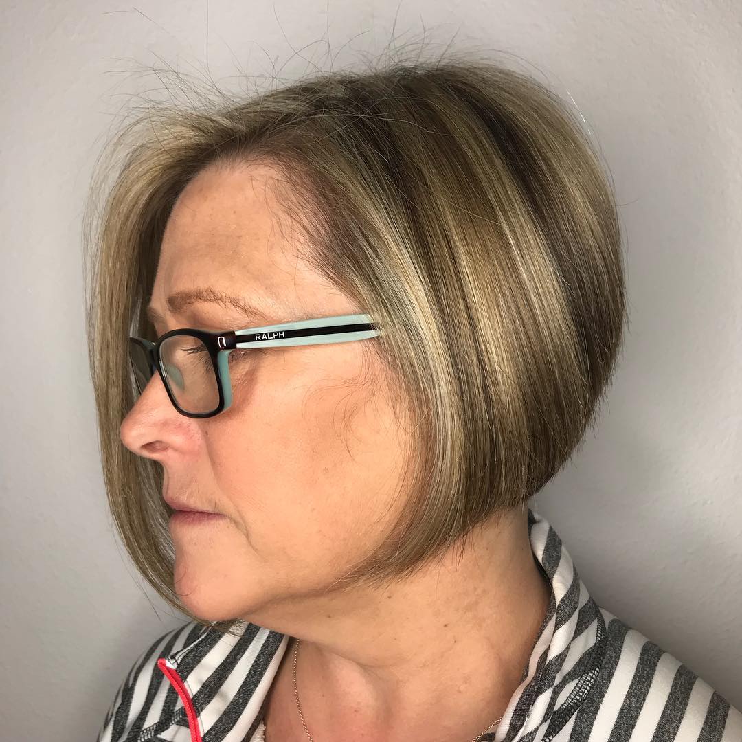 Over Dark Blonde Bob With Highlights