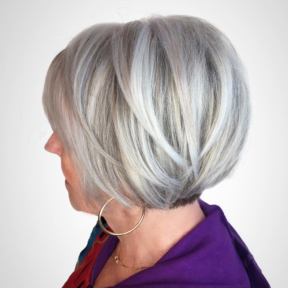 Sleek Gray Bob For Thin Hair