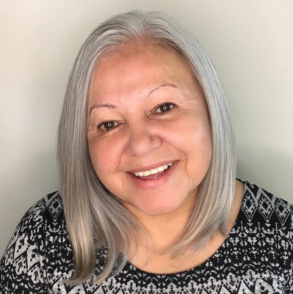 Long Gray Bob For Older Women