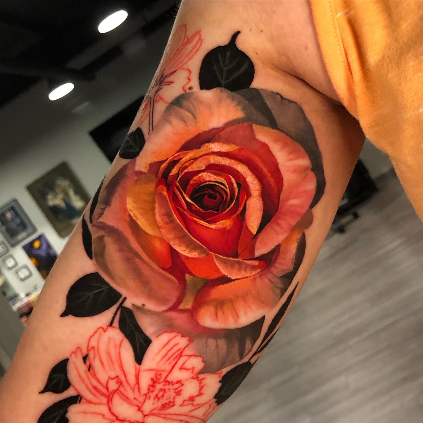 3D Realistic Rose Tattoo on Arm