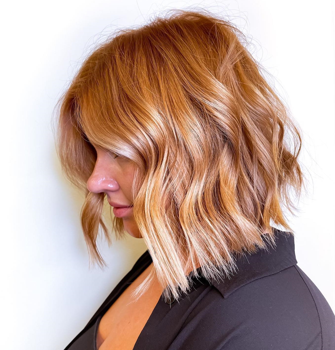 Shiny Caramel Blonde on Bob Haircut