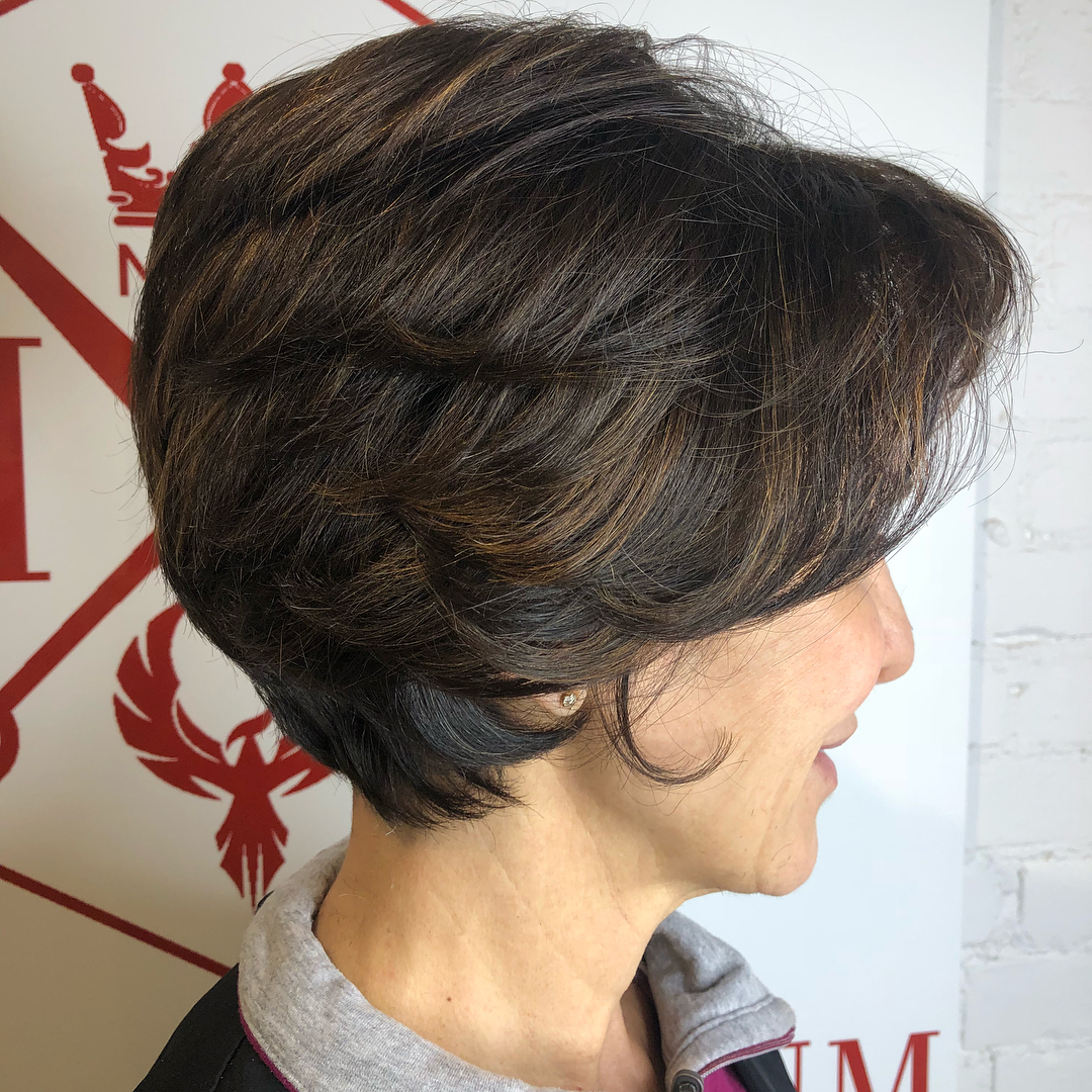 Short Black Choppy Cut With Subtle Highlights