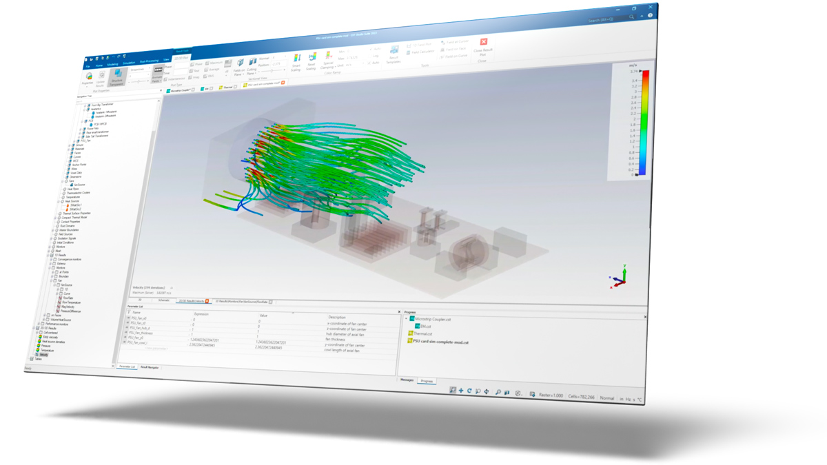 cst studio suite multiphysics thermal board model