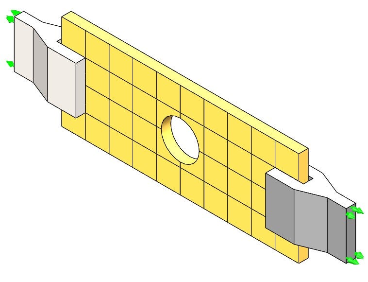 Model of thin plate simulation set up 