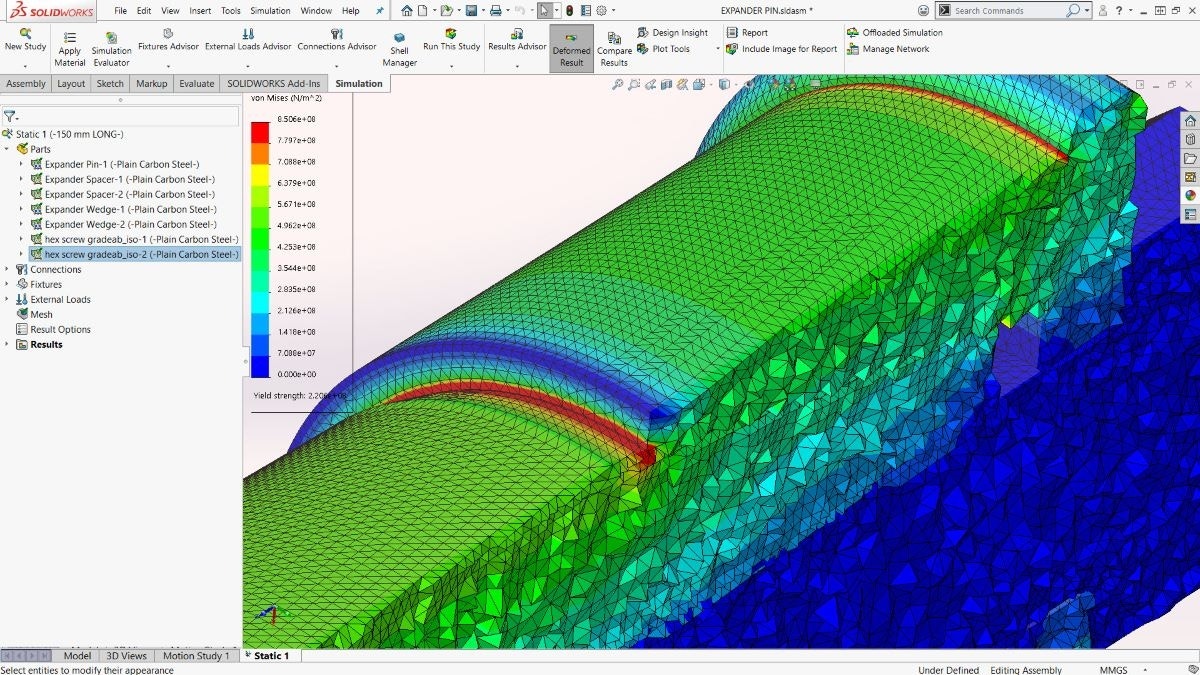 Testing assumptions in SOLIDWORKS Simulation