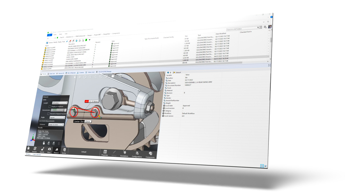 solidworks pdm file management screen