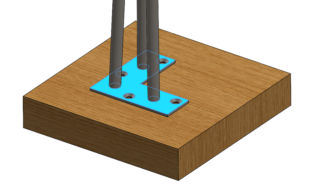 Figure 6: The face that was selected above, note the holes from the previous step are here, just not visible in this current orientation. 