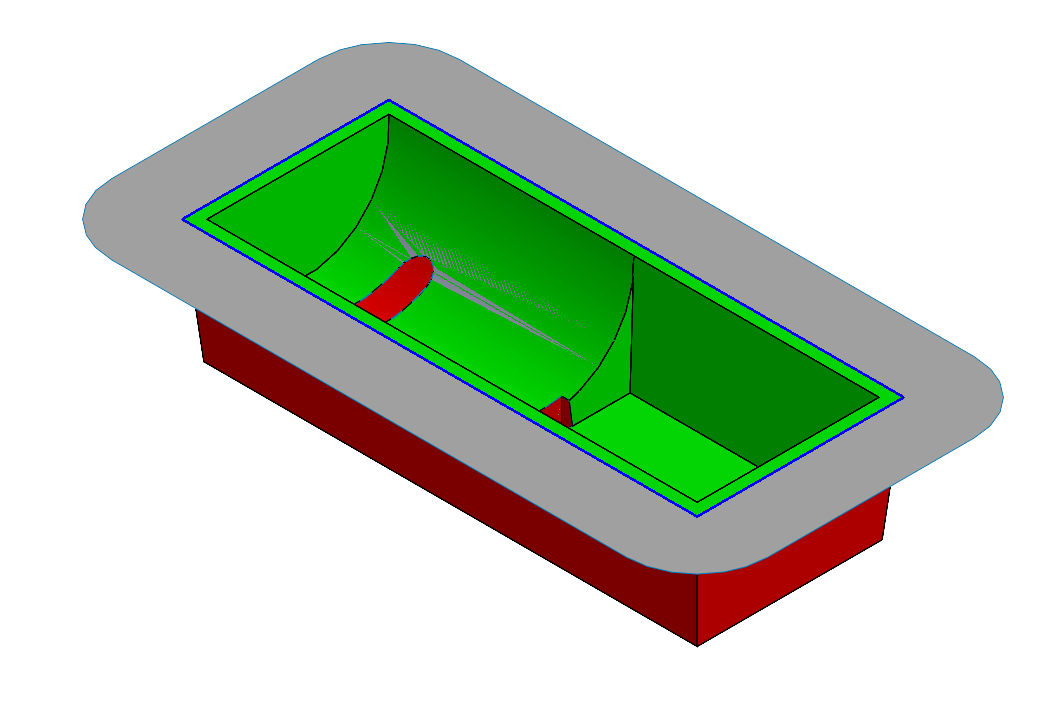 Figure 10: The parting surface is shown here in gray. 