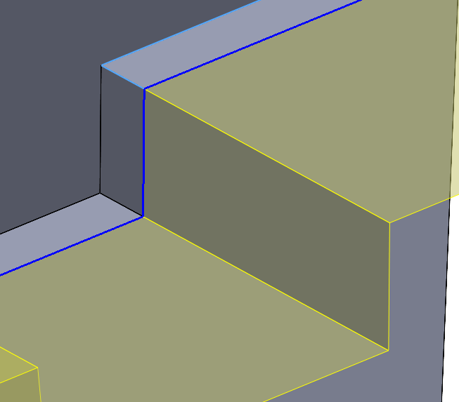 Figure 7: Part with bends in the parting surface. It has a sharp corner with smoothing turned off. 