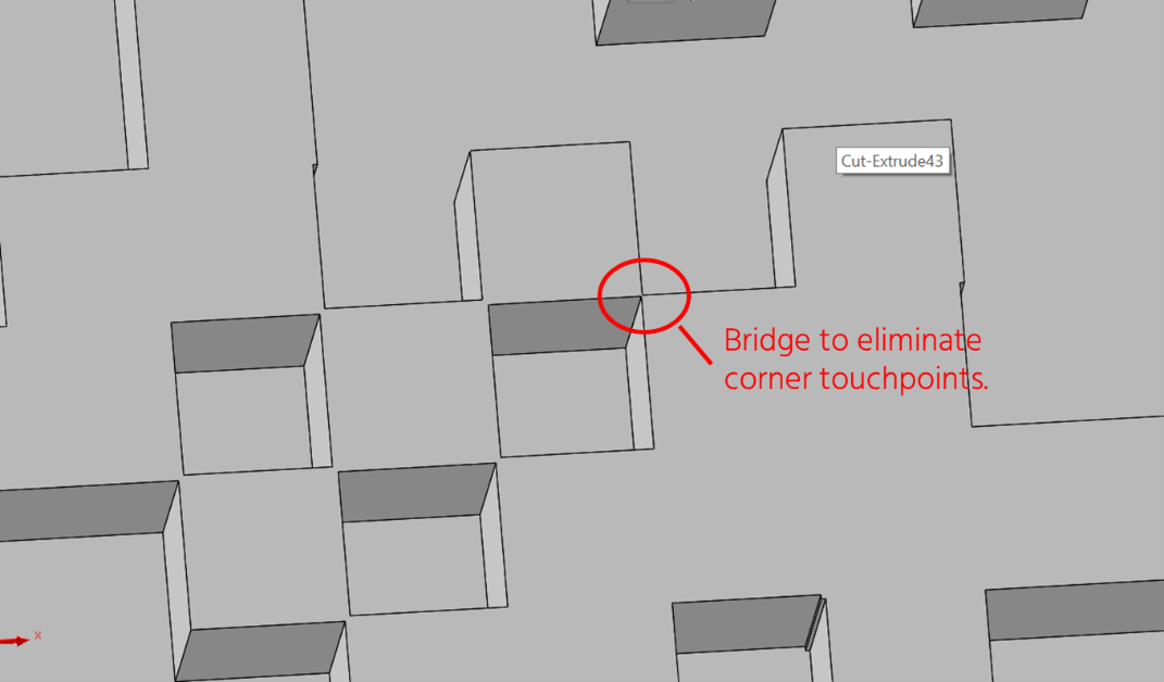 Using SOLIDWORKS to eliminate corner touchpoints 